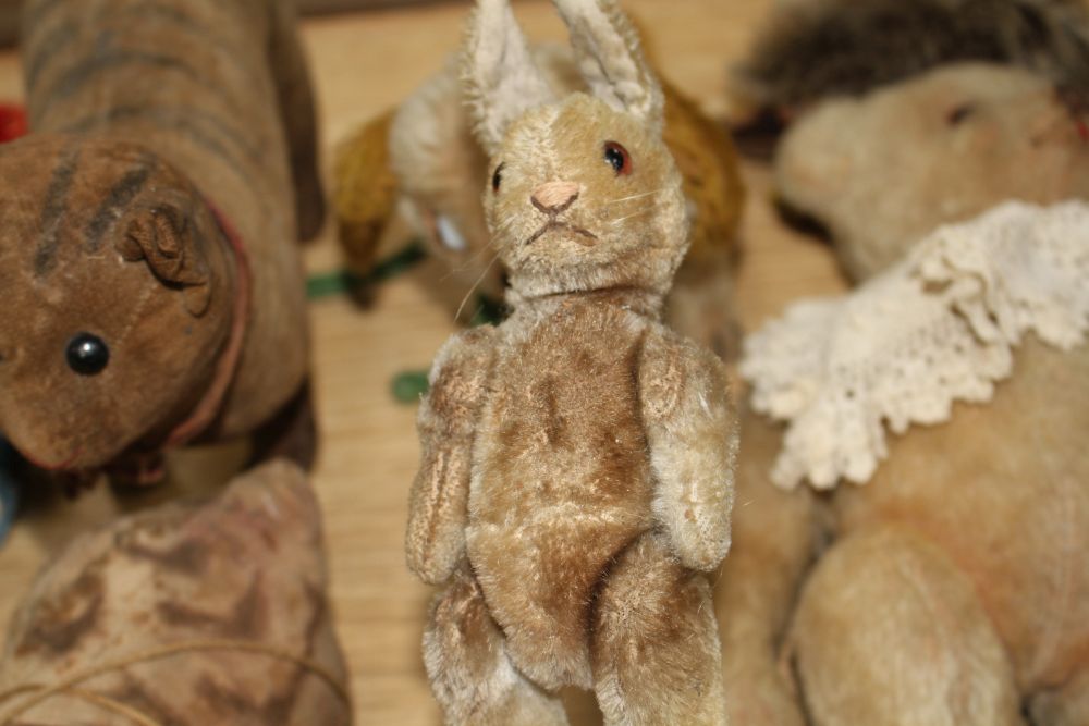 A group of vintage Steiff and other soft toys